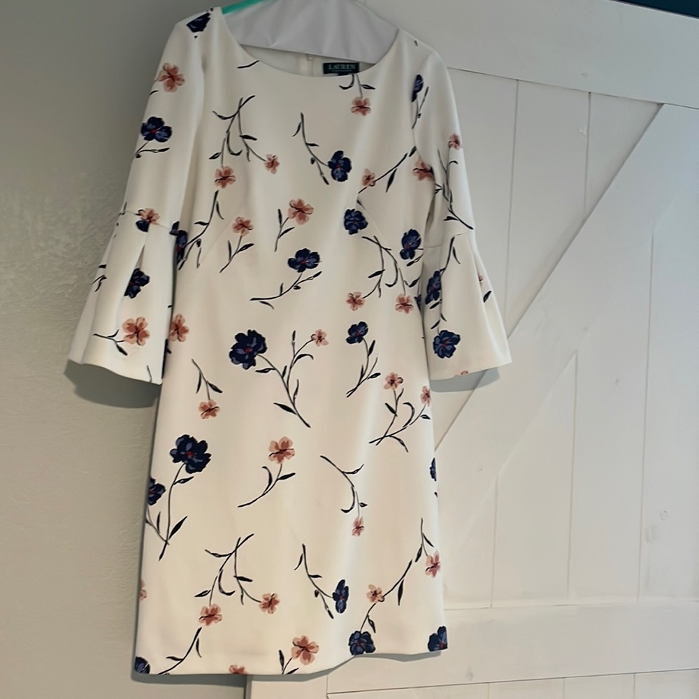 Ralph Lauren Floral White Dress Size 6